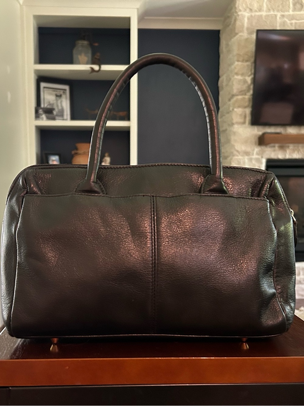 Etienne Aigner Black Leather Handbag Gold Hardware - Picture 2 of 10